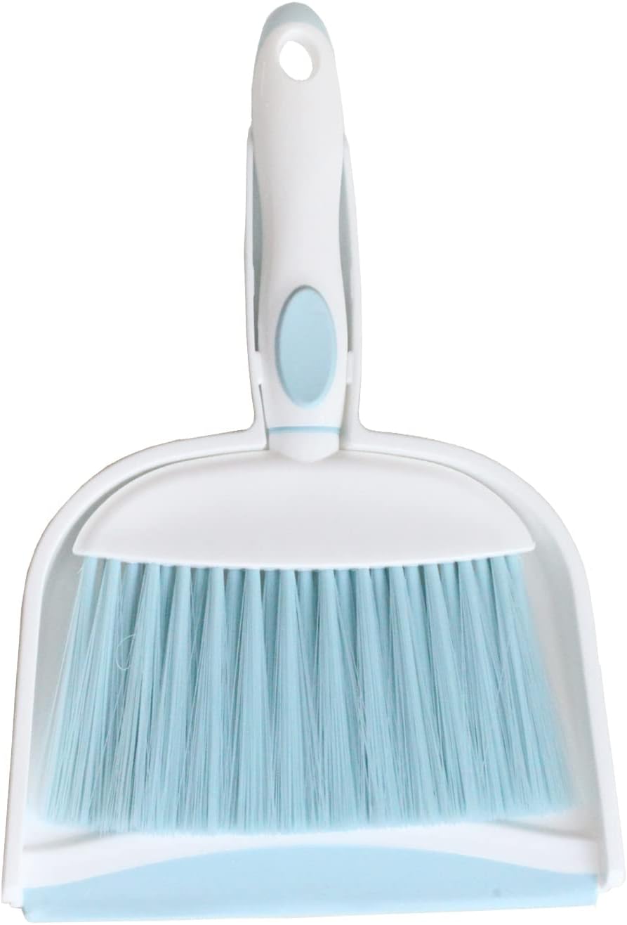 Mini Broom and Dustpan Set-Mini Whisk Set for Desk, Housekeeping, Office, Kitchen, Pet Nest, etc.,Daily Cleaning Necessity Plastic Mini Dustpan Set (Light Green)
