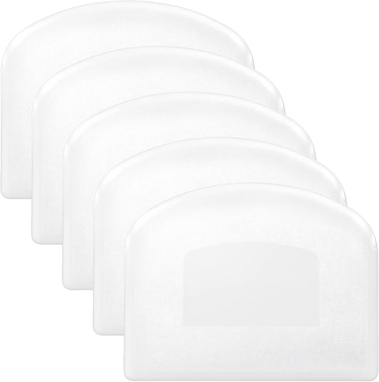 5 Pcs Plastic Dough Scraper,Plastic Bench Scraper Bowl Scrapers for Bread Dough Cake,Baking Supplies Kitchen Gadgets-White