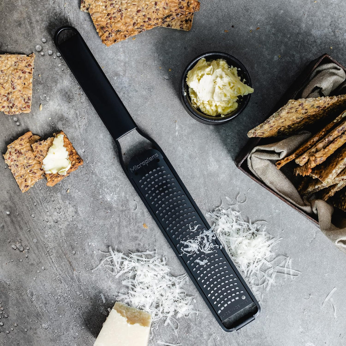 Kitchen Zester Grater with a Stainless-Steel Blade - Made in USA, for citrus, parmesan, ginger, chocolate & nutmeg from the Black Sheep Series