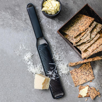 Kitchen Zester Grater with a Stainless-Steel Blade - Made in USA, for citrus, parmesan, ginger, chocolate & nutmeg from the Black Sheep Series