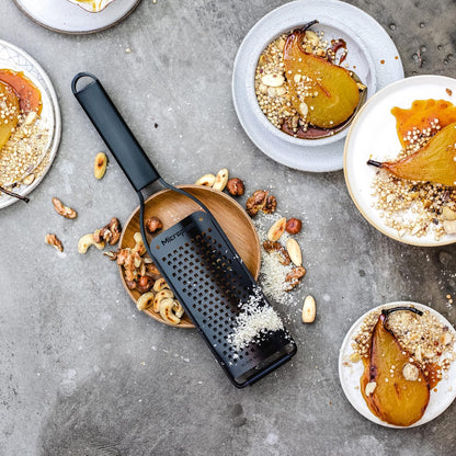 Kitchen Zester Grater with a Stainless-Steel Blade - Made in USA, for citrus, parmesan, ginger, chocolate & nutmeg from the Black Sheep Series