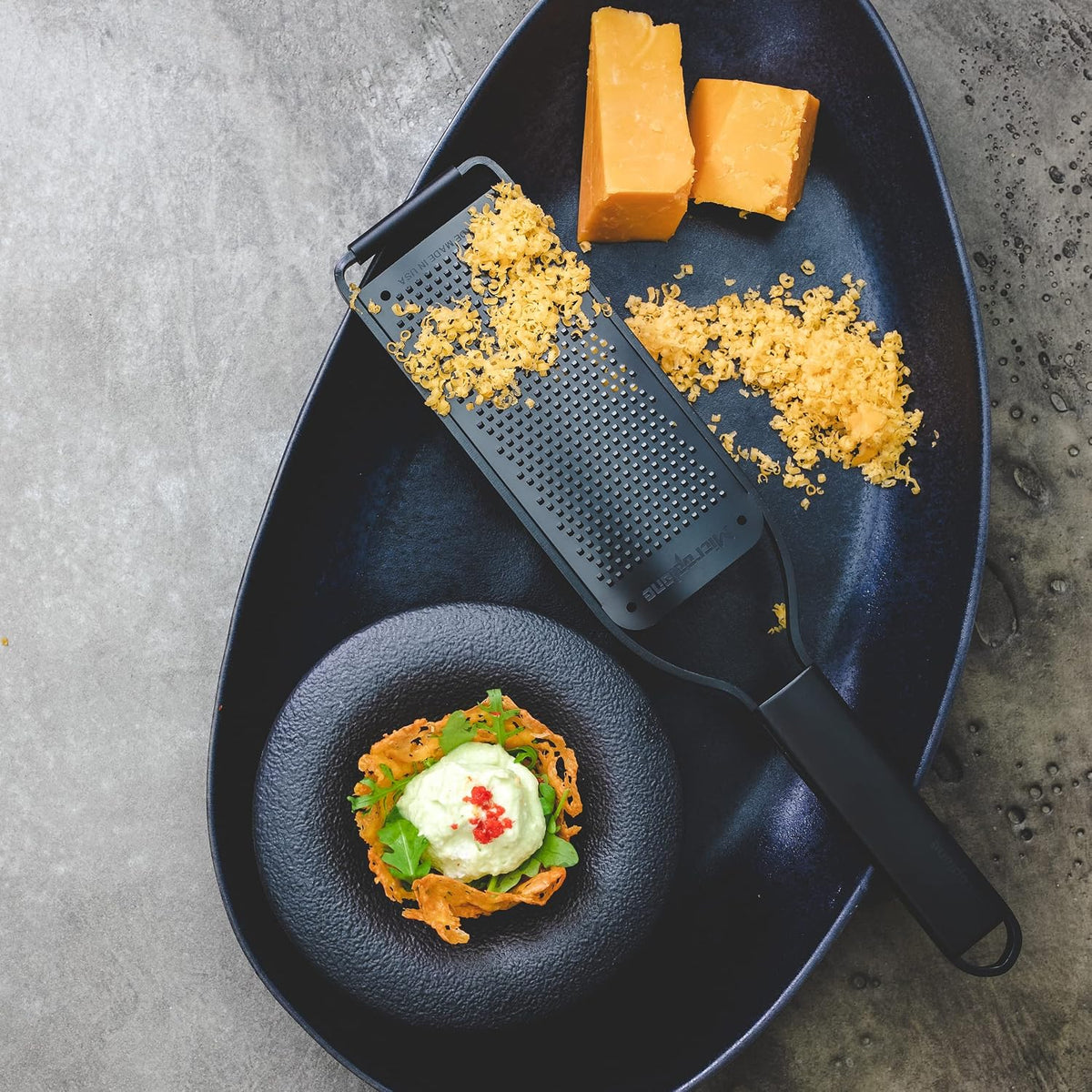 Kitchen Zester Grater with a Stainless-Steel Blade - Made in USA, for citrus, parmesan, ginger, chocolate & nutmeg from the Black Sheep Series