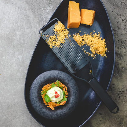 Kitchen Zester Grater with a Stainless-Steel Blade - Made in USA, for citrus, parmesan, ginger, chocolate & nutmeg from the Black Sheep Series
