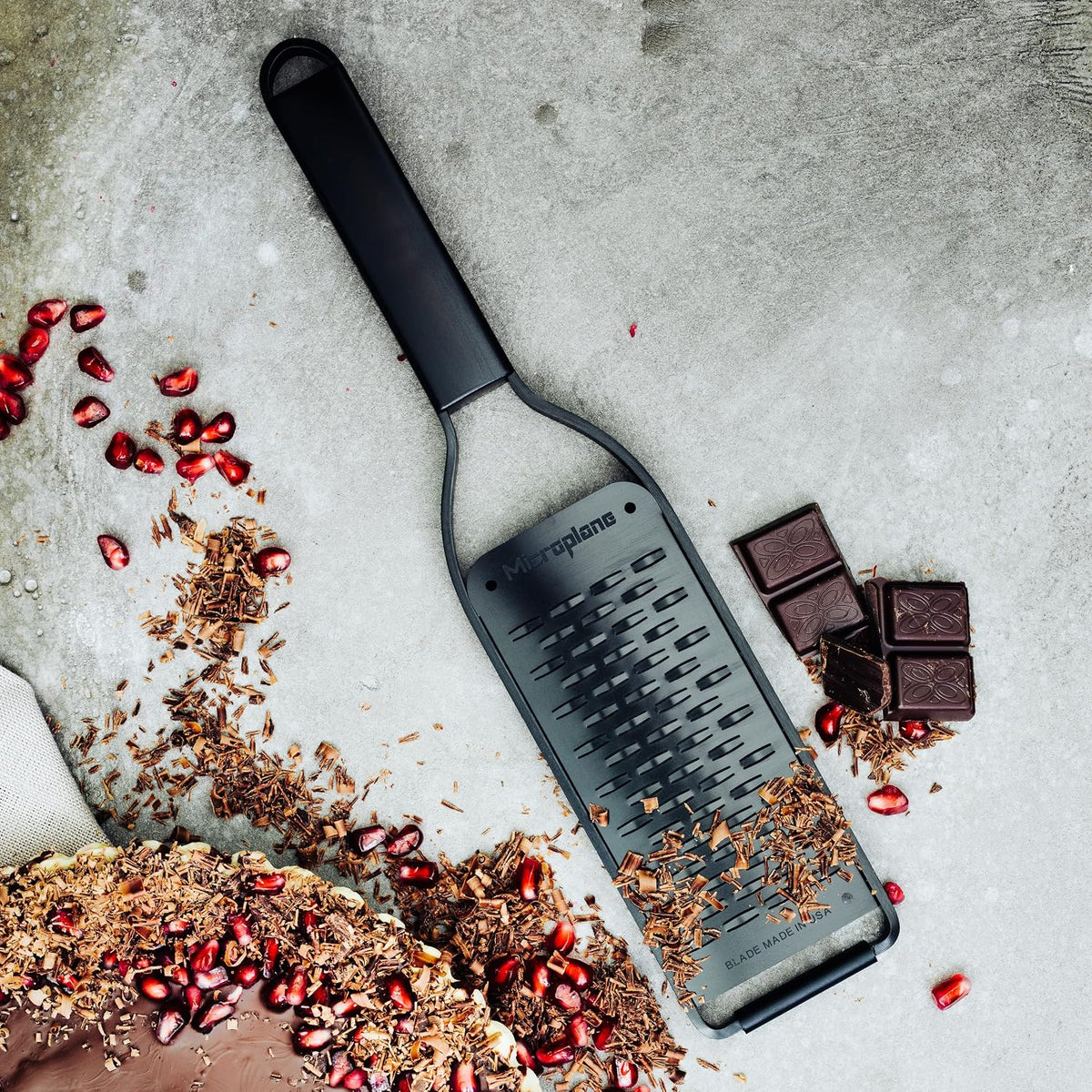 Kitchen Zester Grater with a Stainless-Steel Blade - Made in USA, for citrus, parmesan, ginger, chocolate & nutmeg from the Black Sheep Series