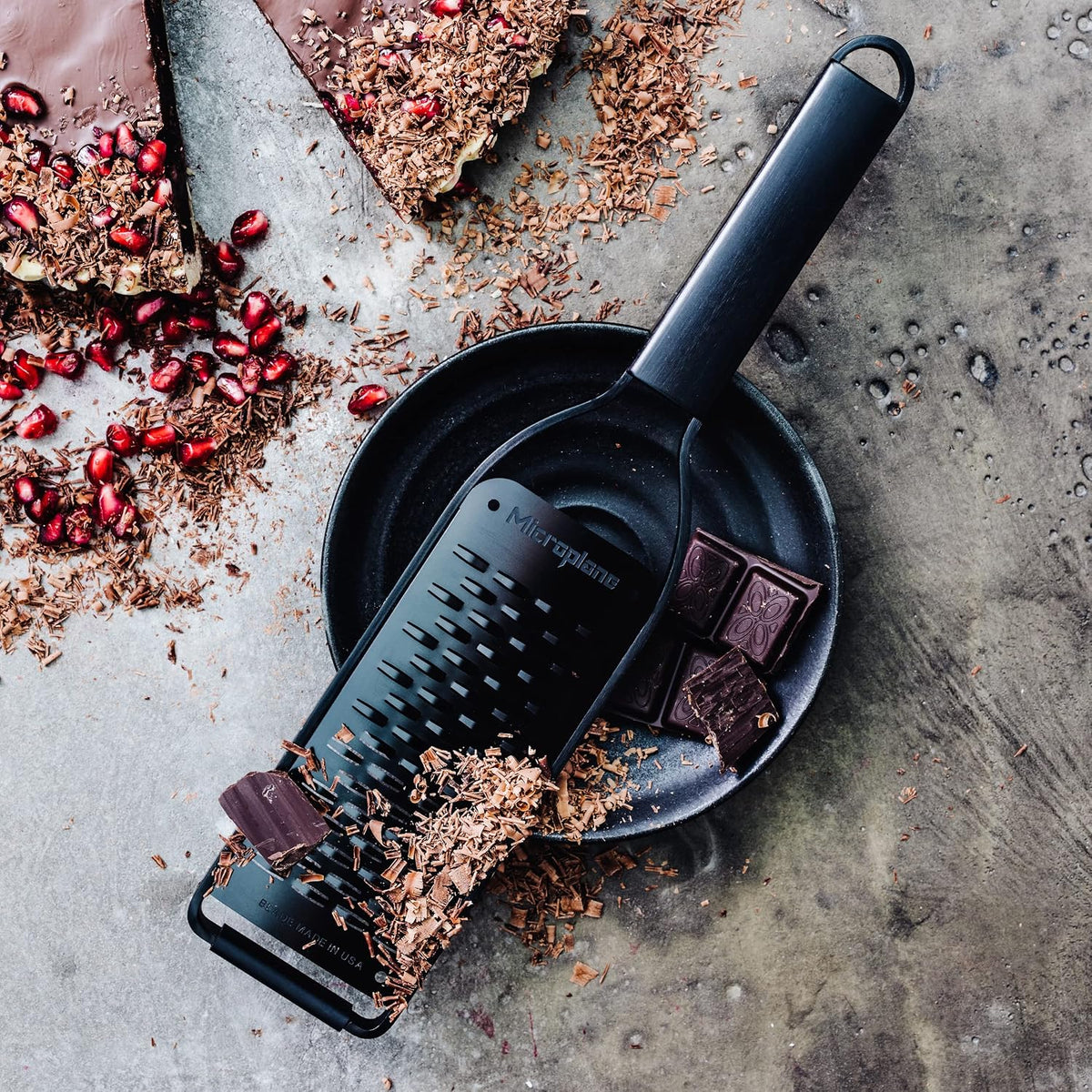 Kitchen Zester Grater with a Stainless-Steel Blade - Made in USA, for citrus, parmesan, ginger, chocolate & nutmeg from the Black Sheep Series
