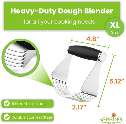 XL Pastry Blender, Durable Dough Blender For Baking - Black