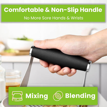 XL Pastry Blender, Durable Dough Blender For Baking - Black