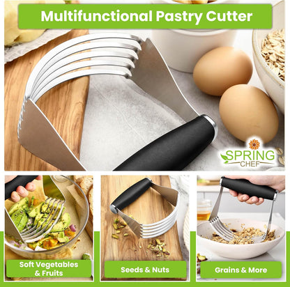 XL Pastry Blender, Durable Dough Blender For Baking - Black