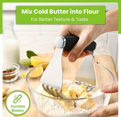 XL Pastry Blender, Durable Dough Blender For Baking - Black
