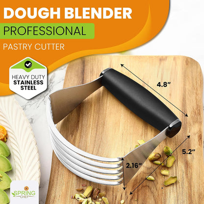 XL Pastry Blender, Durable Dough Blender For Baking - Black