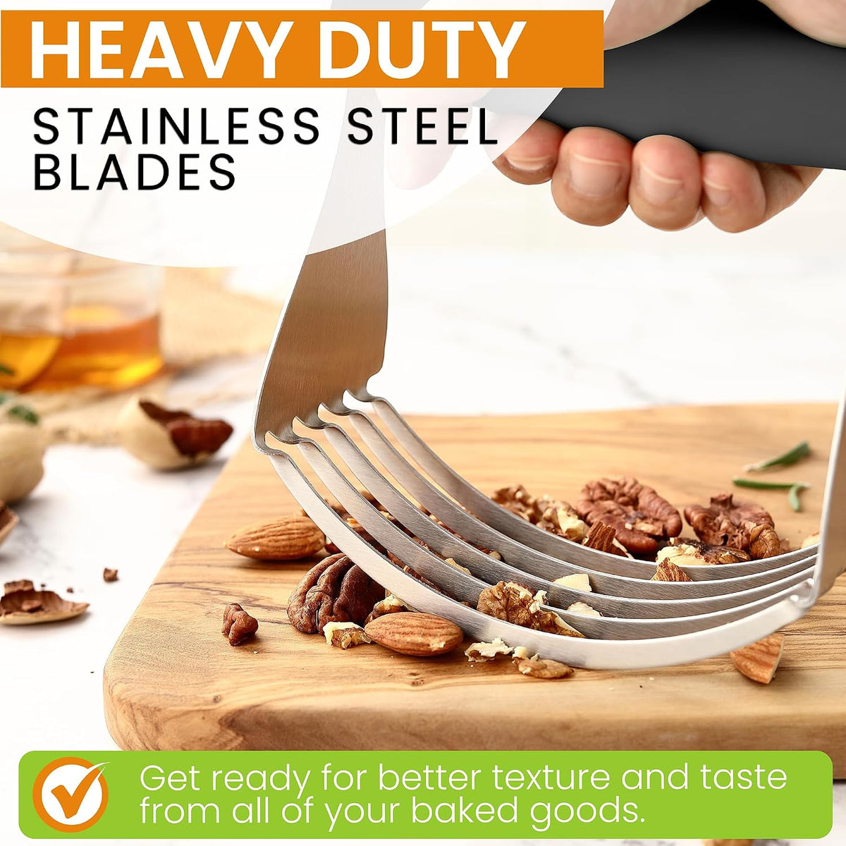 XL Pastry Blender, Durable Dough Blender For Baking - Black