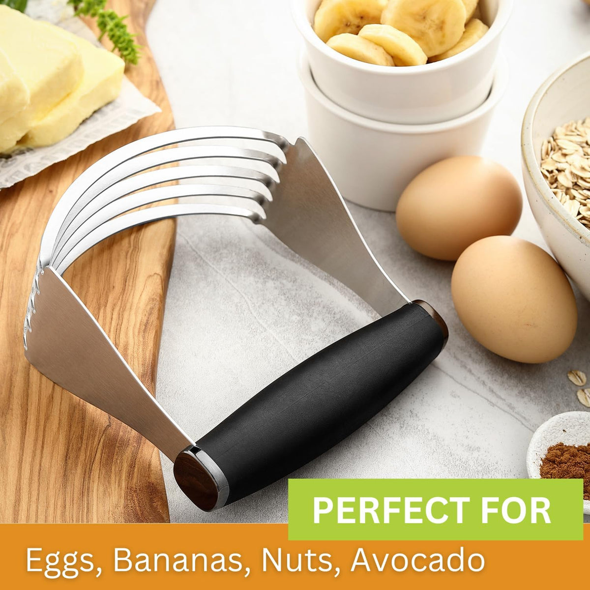 XL Pastry Blender, Durable Dough Blender For Baking - Black
