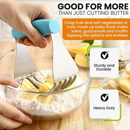 XL Pastry Blender, Durable Dough Blender For Baking - Black