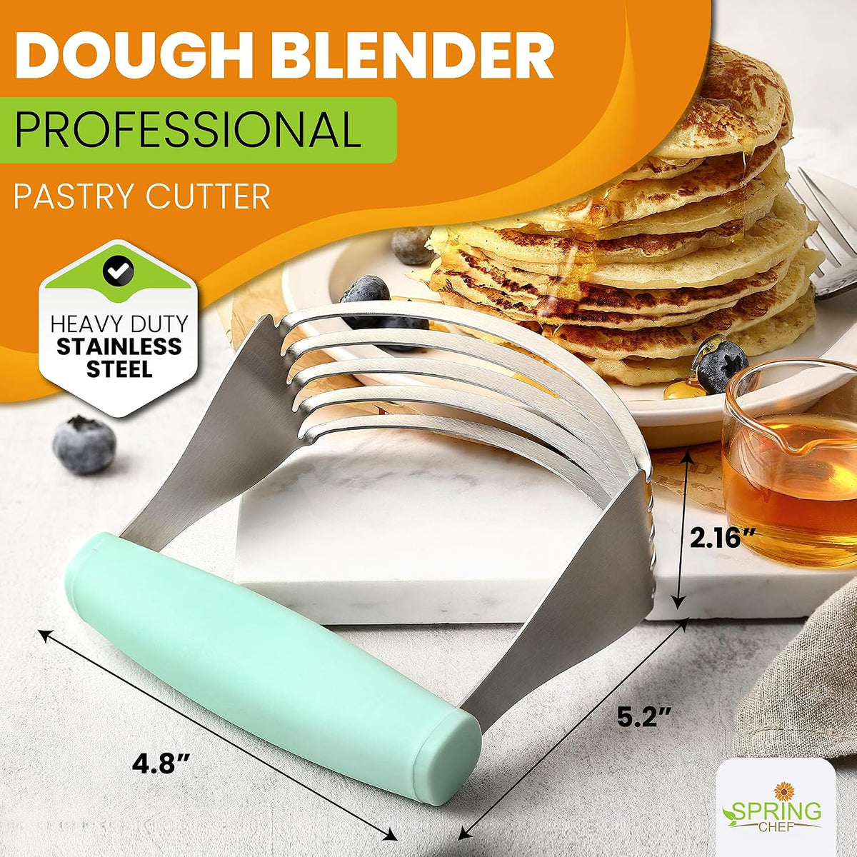 XL Pastry Blender, Durable Dough Blender For Baking - Black