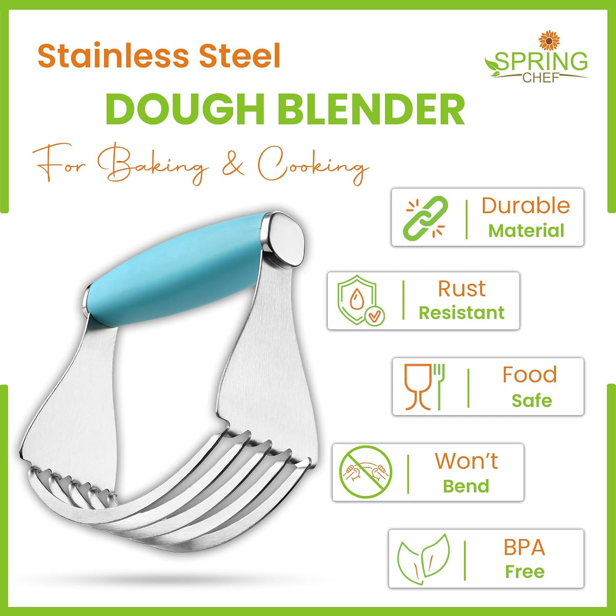 XL Pastry Blender, Durable Dough Blender For Baking - Black