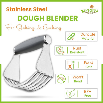 XL Pastry Blender, Durable Dough Blender For Baking - Black