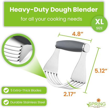 XL Pastry Blender, Durable Dough Blender For Baking - Black