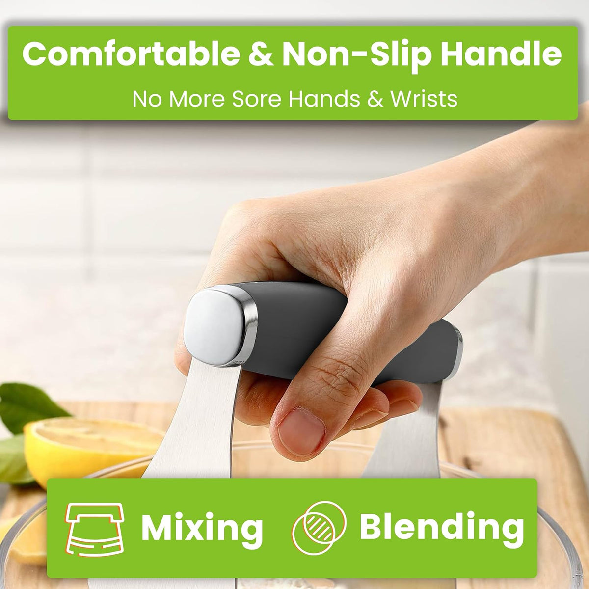 XL Pastry Blender, Durable Dough Blender For Baking - Black