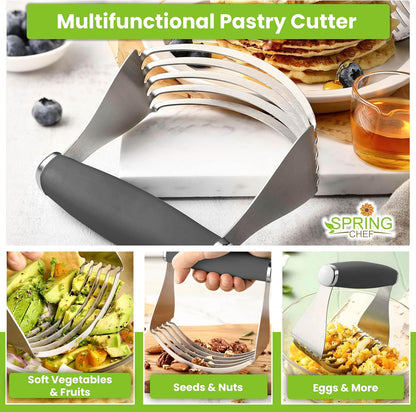XL Pastry Blender, Durable Dough Blender For Baking - Black