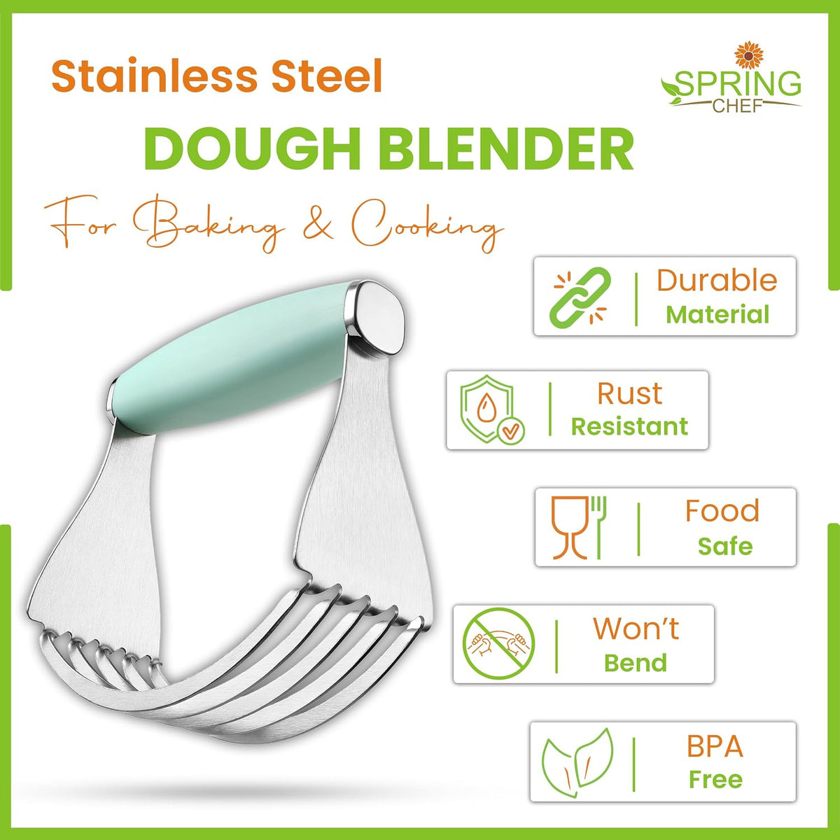 XL Pastry Blender, Durable Dough Blender For Baking - Black