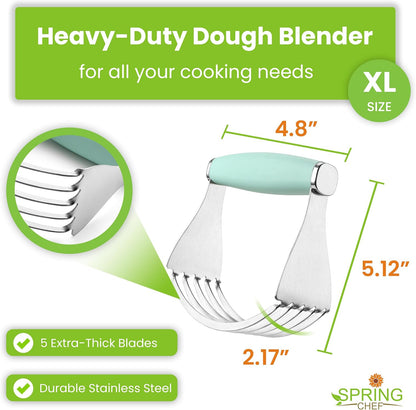 XL Pastry Blender, Durable Dough Blender For Baking - Black