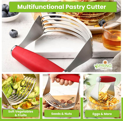 XL Pastry Blender, Durable Dough Blender For Baking - Black