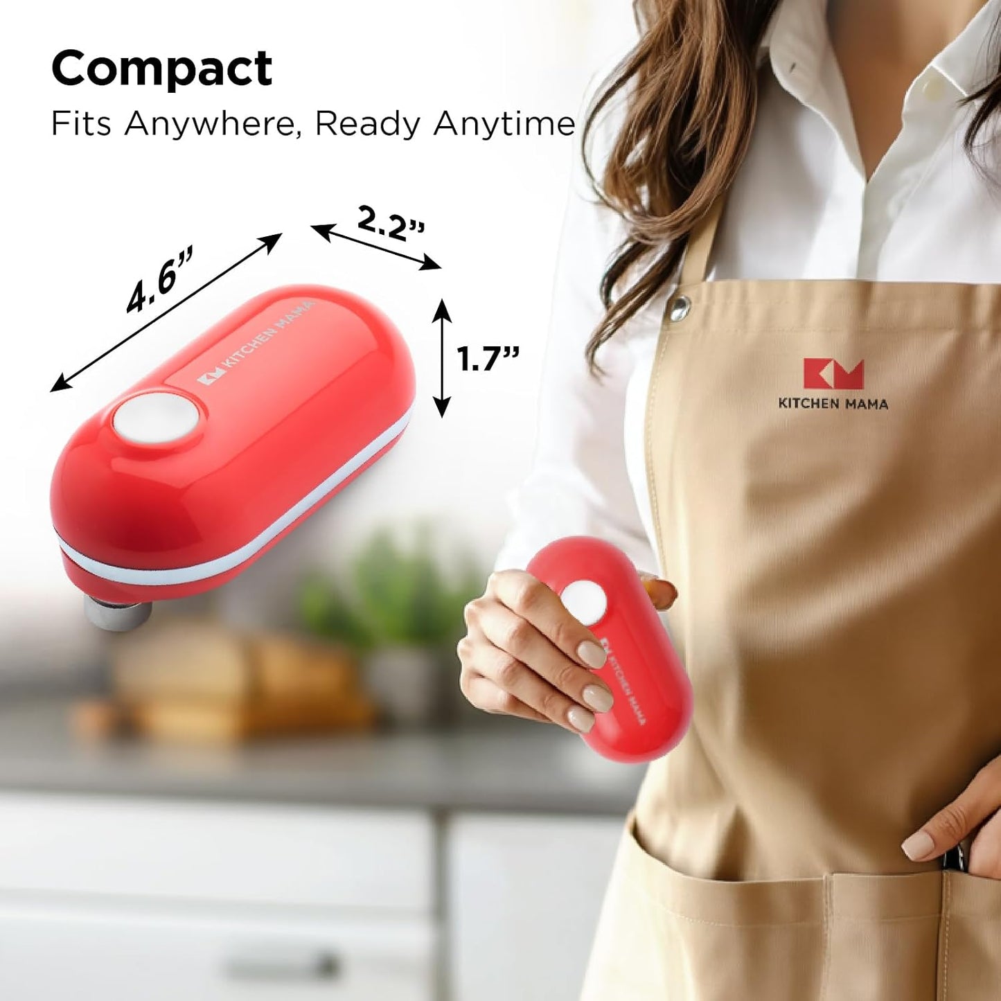Mini Plus Rechargeable Electric Can Opener, Red | USB-C Charging, Hands-Free Auto Stop, Cordless Smooth Edge, Compact for Seniors with Arthritis, Home and Travel