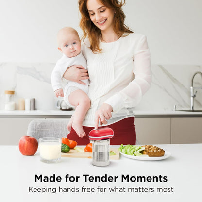 Mini Plus Rechargeable Electric Can Opener, Red | USB-C Charging, Hands-Free Auto Stop, Cordless Smooth Edge, Compact for Seniors with Arthritis, Home and Travel