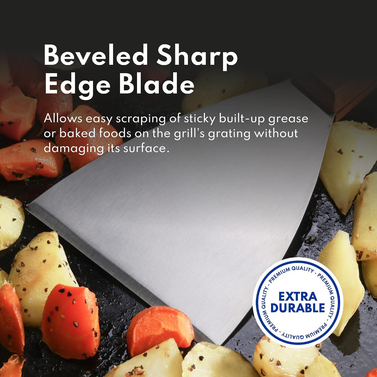Stainless Steel Slant Edge Grill Scraper