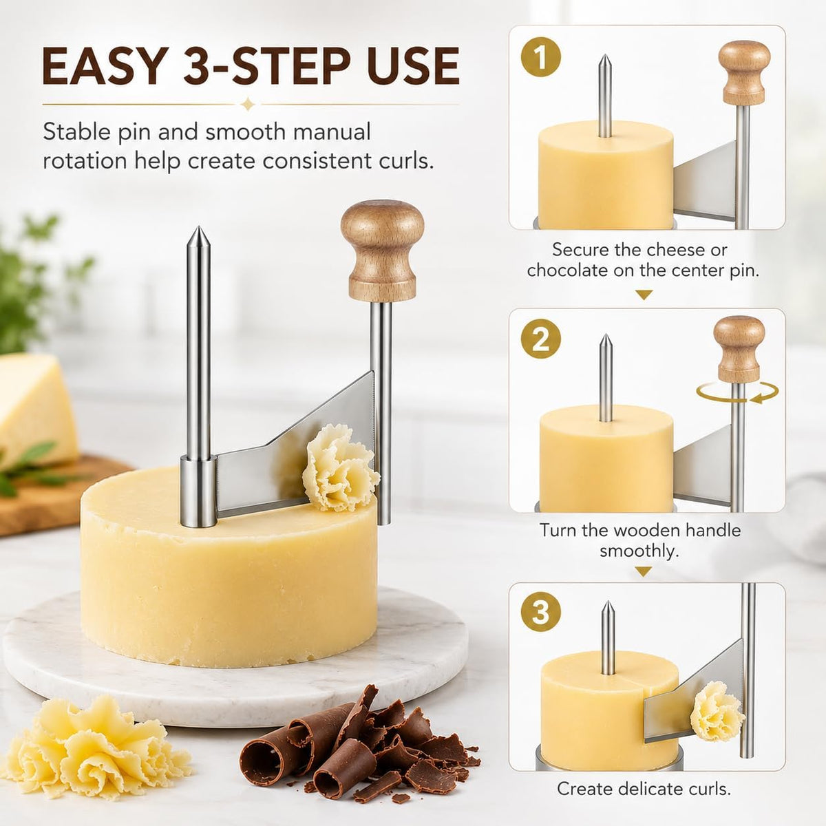 Manual Cheese Grater Cutter Handheld Cheese Shaver with Handle Stainless Steel Blade for Cucumbers Carrots Melon and Potato 5.70 X 3.54 X 0.98 in Kitchen Tool