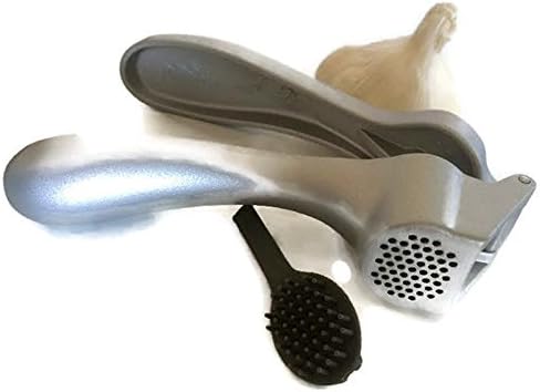 Garlic Press 2575 - Easy Squeeze, Rust Proof, Ergonomic Handle - Professional Garlic Mincer & Ginger Press with Handy Cleaning Brush