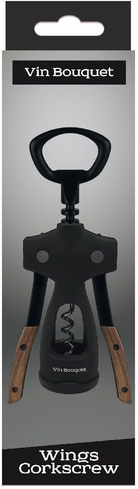 FID 1304 Wing Corkscrew with Wooden Handle, Made of Stainless Steel, Elegance and Precision with Every Corkscrew
