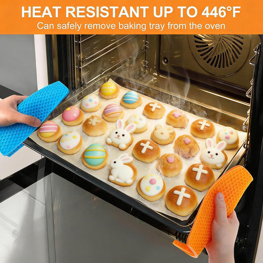 6 Pack Silicone Trivet Mat, Silicone Trivets for Hot Pots and Pans, Multipurpose Non-Slip & Heat Resistant Silicone Hot Pad for Kitchen Counter - Colors B