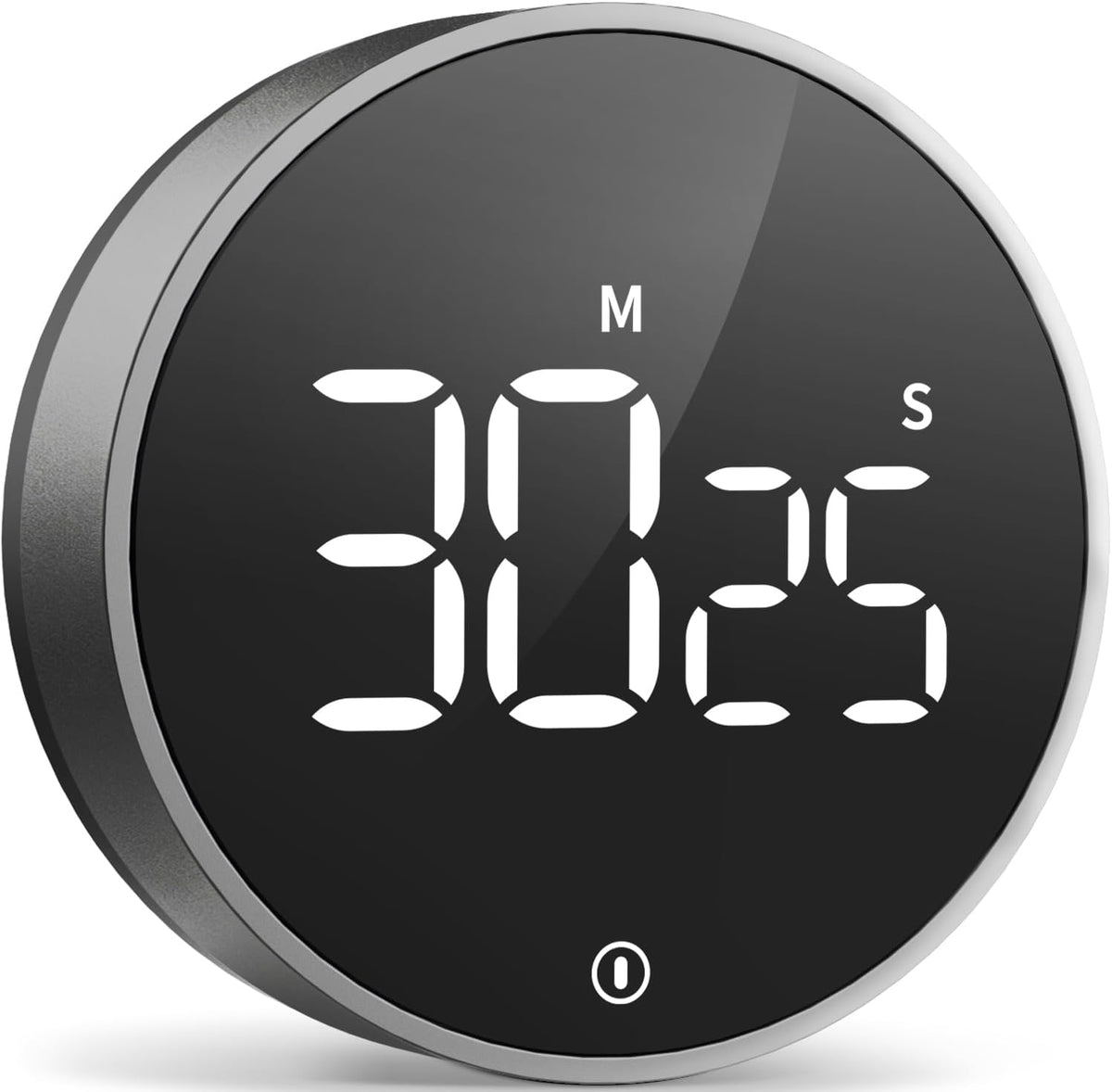 Digital Magnetic Kitchen Timer & Stopwatch with LED Display, Space Gray