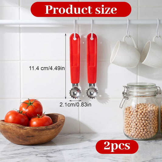 4PCS Tomato Corer Tool, Strawberry Corer Tool, Stainless Steel Strawberry Stem Remover Handle with Hole for Fruit Vegetable Stem Remover Efficient Kitchen Gadget