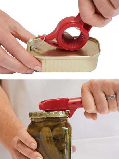 Auto Safety Master Opener for Cans, Bottles and Jars, 9 x 2.75 inches, Red