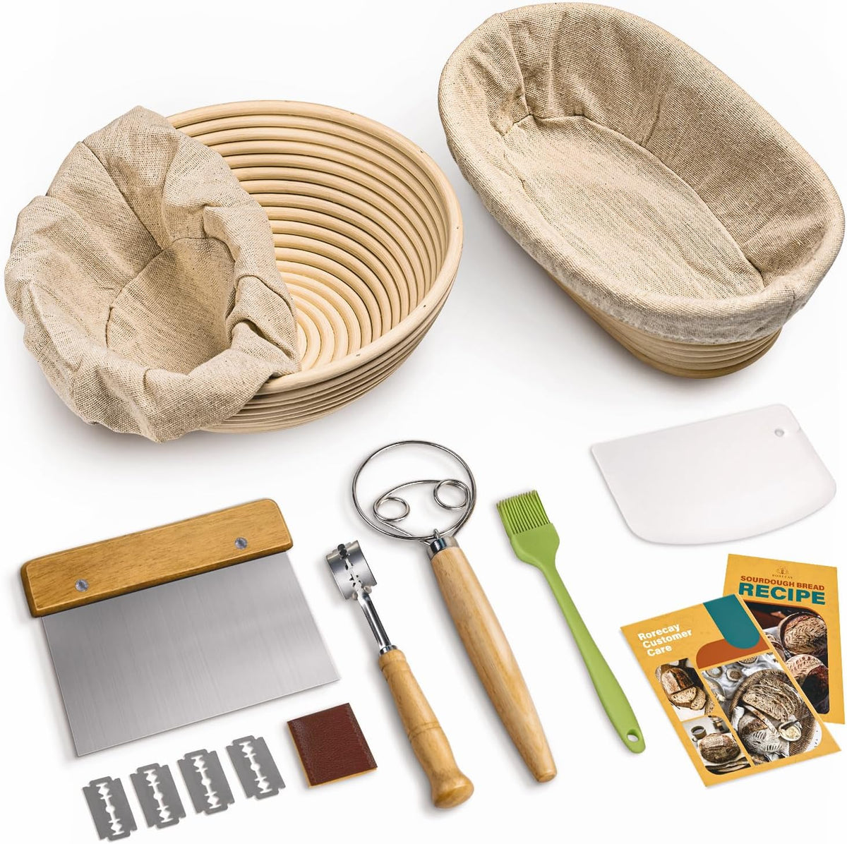 Sourdough Starter Kit with Banneton Bread Proofing Baskets