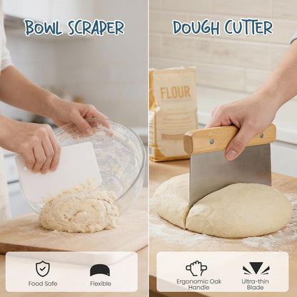 Sourdough Starter Kit with Banneton Bread Proofing Baskets