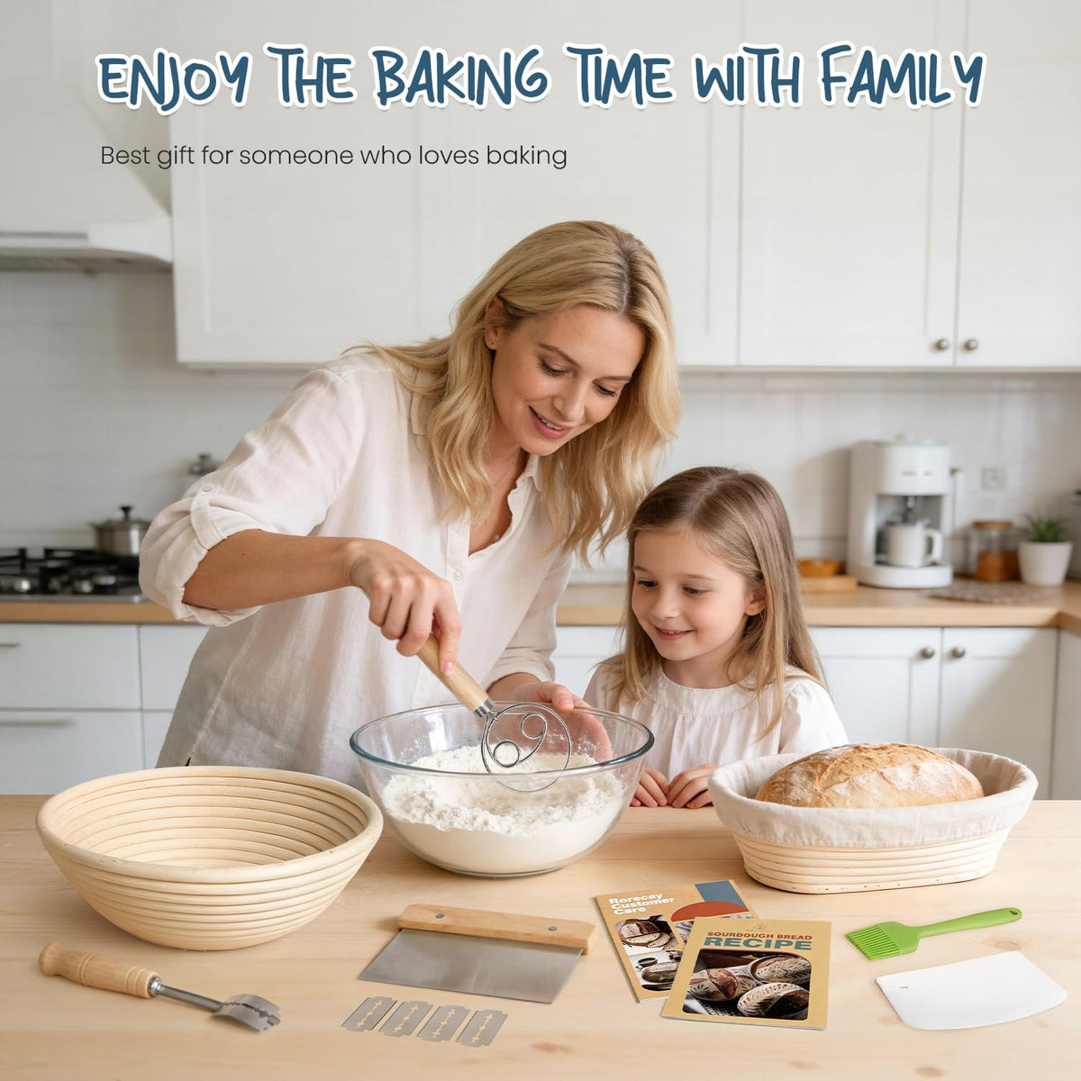 Sourdough Starter Kit with Banneton Bread Proofing Baskets
