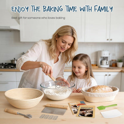 Sourdough Starter Kit with Banneton Bread Proofing Baskets