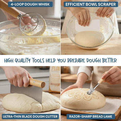 Sourdough Starter Kit with Banneton Bread Proofing Baskets