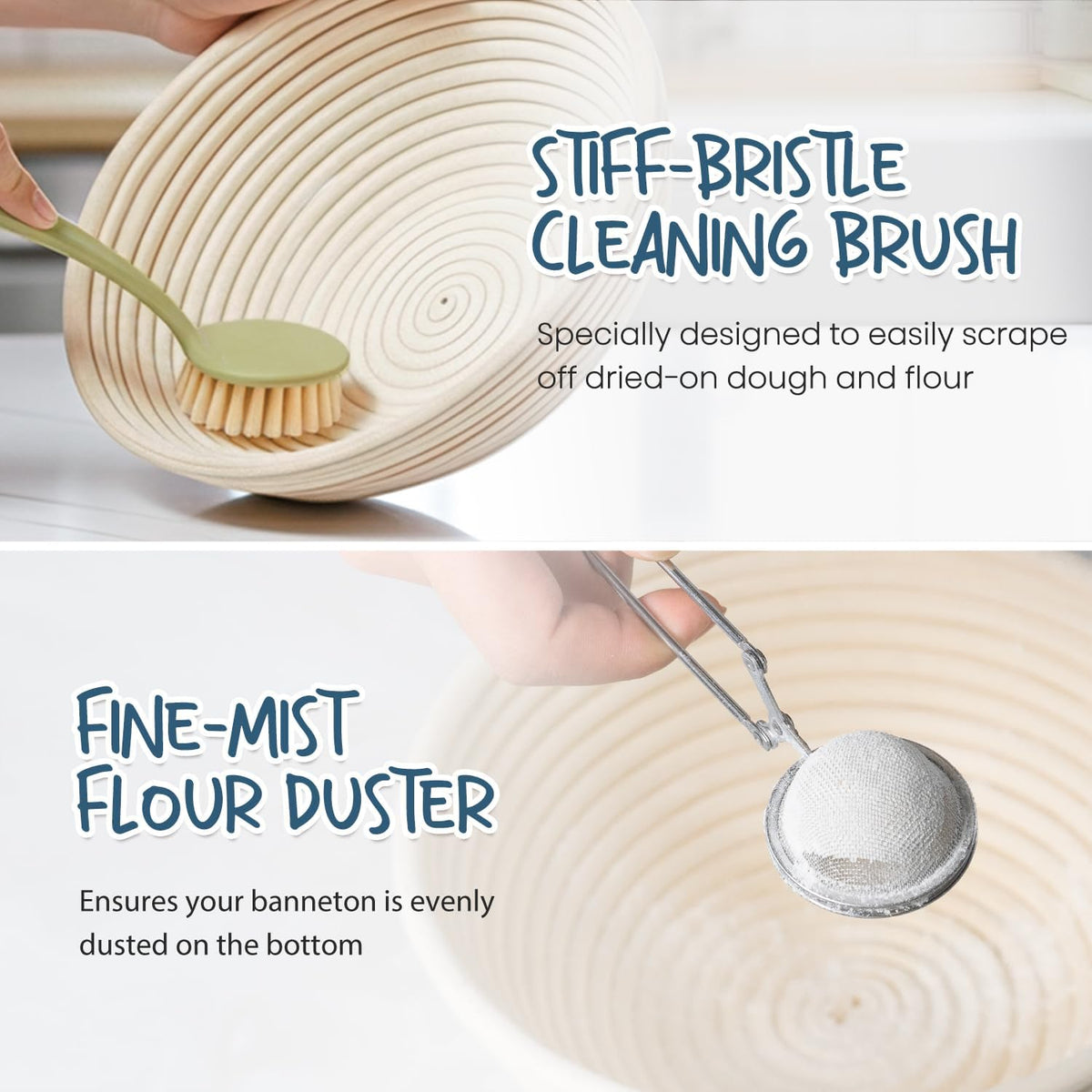 Sourdough Starter Kit with Banneton Bread Proofing Baskets