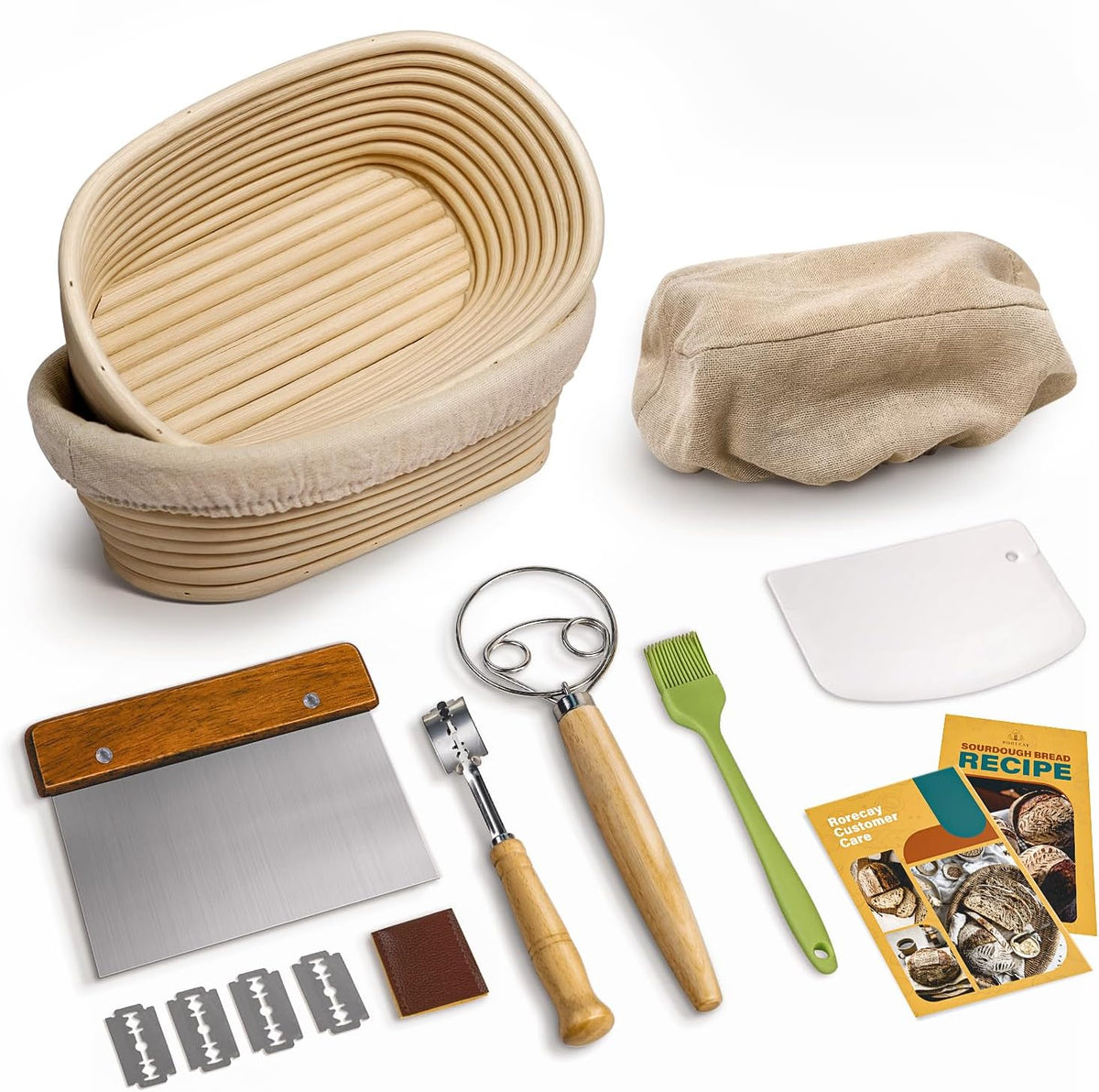 Sourdough Starter Kit with Banneton Bread Proofing Baskets