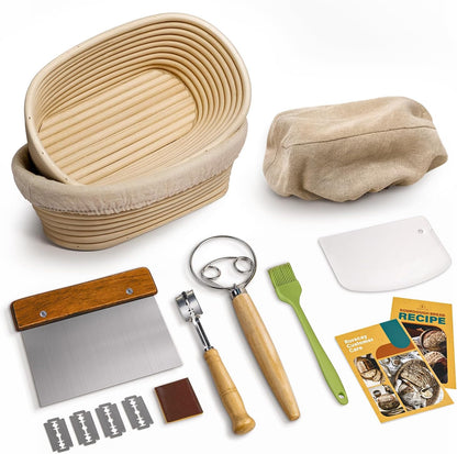 Sourdough Starter Kit with Banneton Bread Proofing Baskets