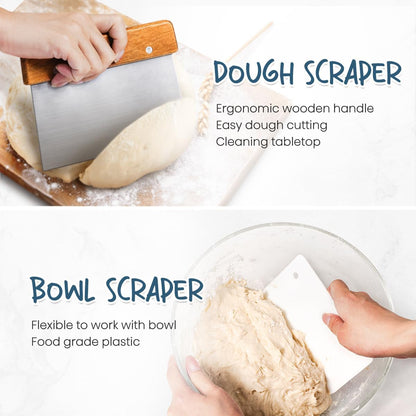Sourdough Starter Kit with Banneton Bread Proofing Baskets