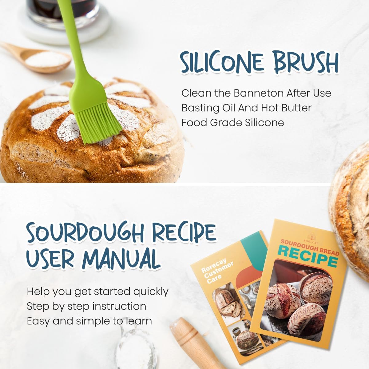 Sourdough Starter Kit with Banneton Bread Proofing Baskets