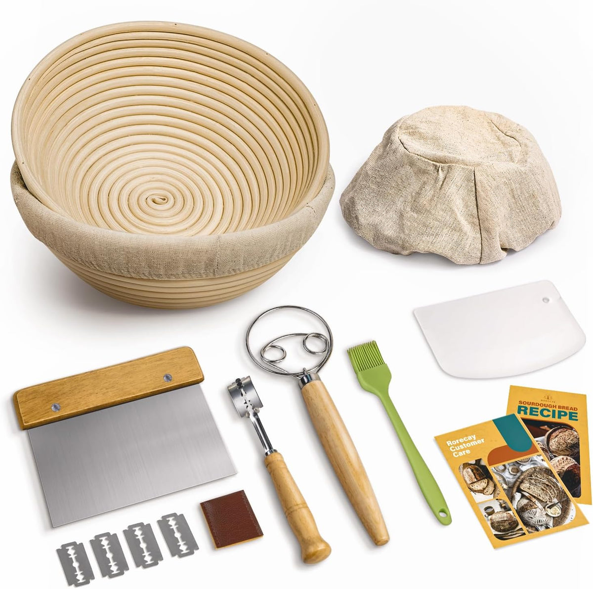 Sourdough Starter Kit with Banneton Bread Proofing Baskets