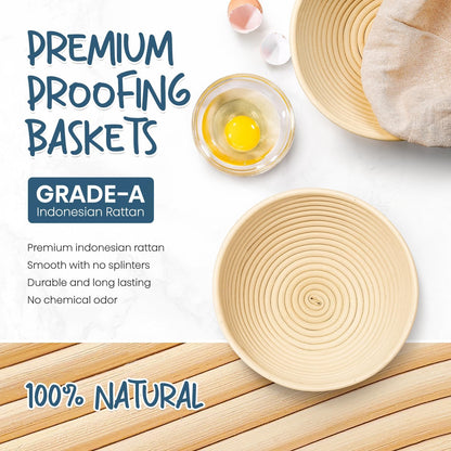 Sourdough Starter Kit with Banneton Bread Proofing Baskets