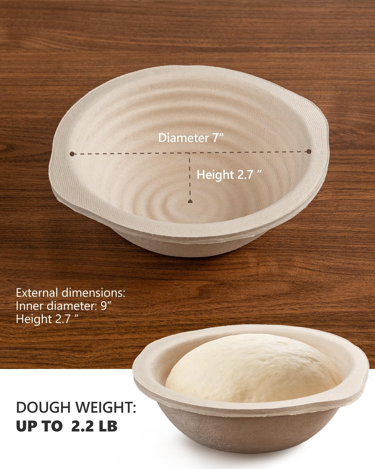 Sourdough Starter Kit with Banneton Bread Proofing Baskets