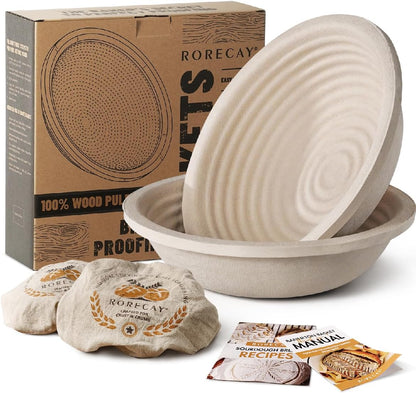Sourdough Starter Kit with Banneton Bread Proofing Baskets
